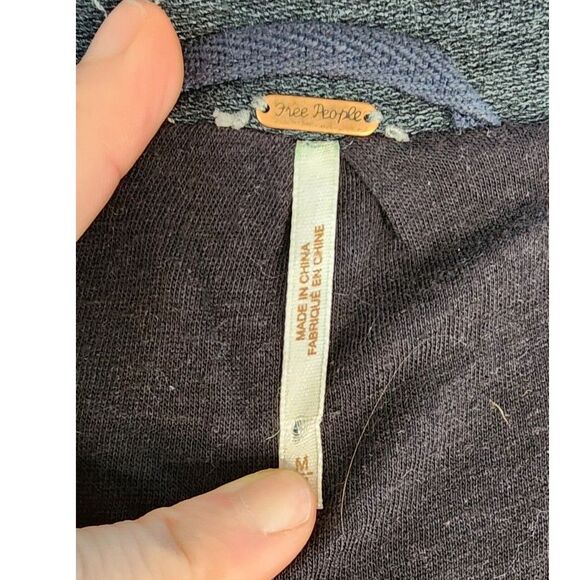 Free People Charcoal Grey Quilted Studded Zipper Jacket Size M - Picture 7 of 11